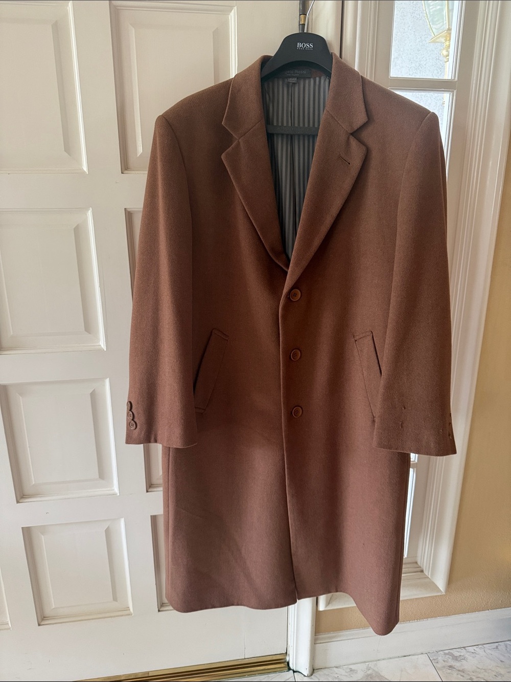Men's Brown Wool Blend Pea Coat